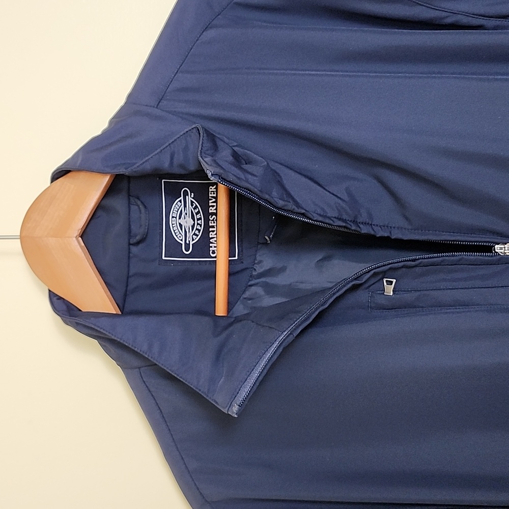 Charles River Apparel Navy Windbreaker Zipper Jacket, Size Extra Large (XL)